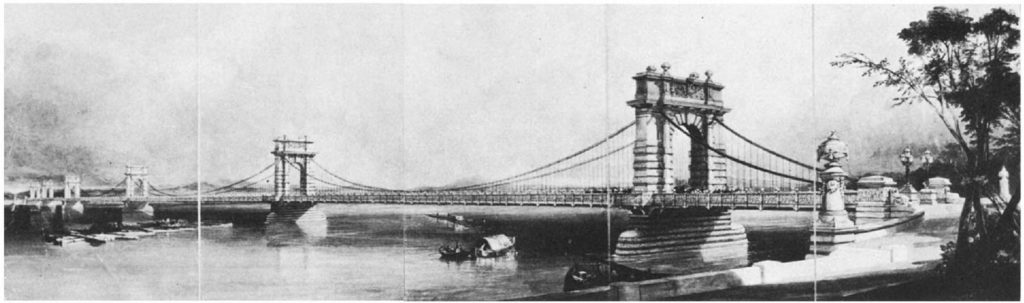 Цепной мост в Киеве. Джон Борн. 1847 год