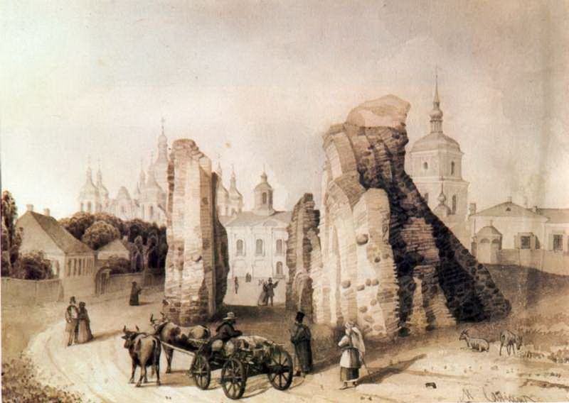 Картина Михаила Сажина: "Руины Ирининского монастыря"